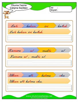 k sesi Grubu Çalışma Sayfaları